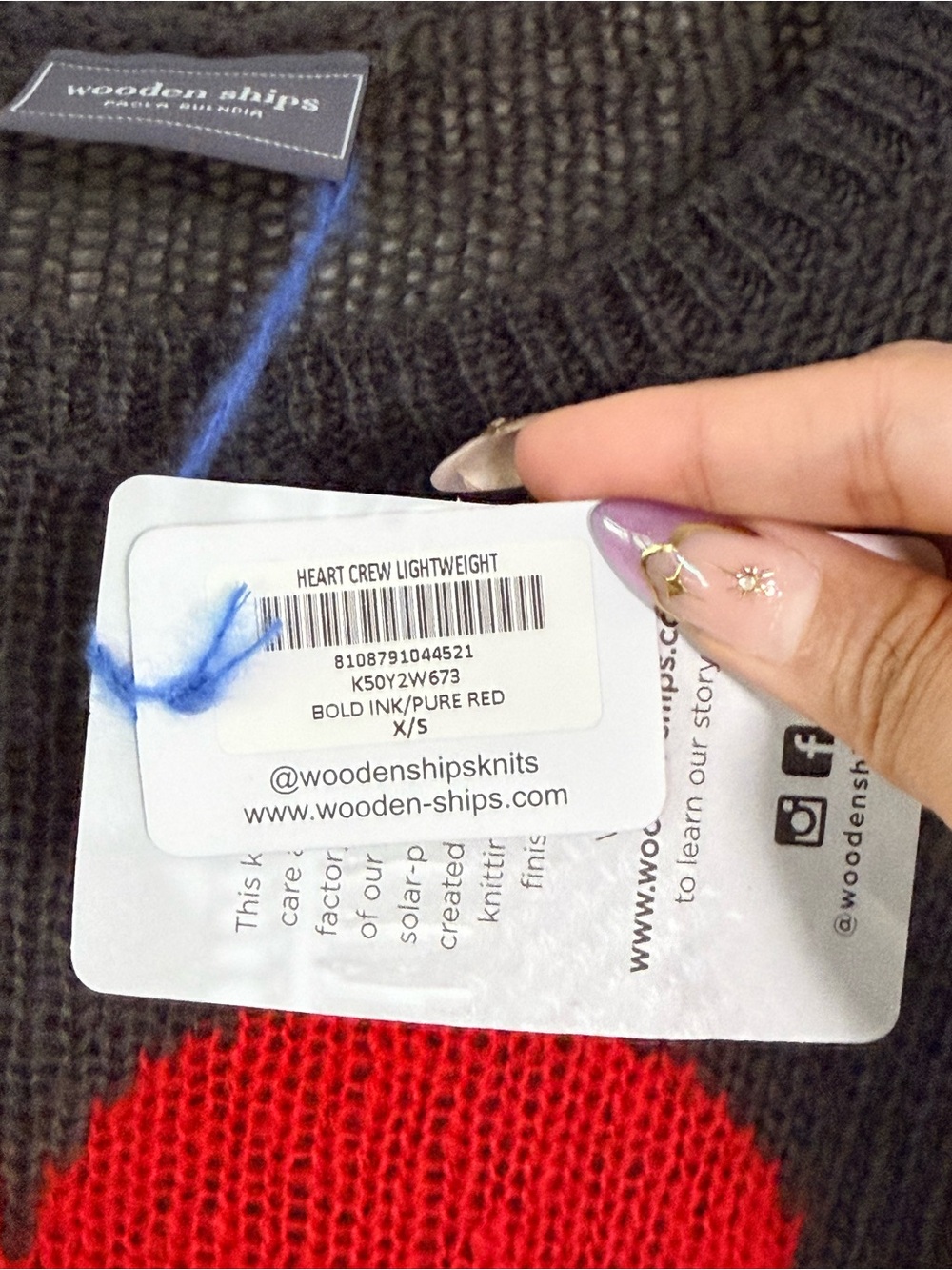 NWT and Wooden Ships heart crew lightweight sweater - Picture 5 of 9